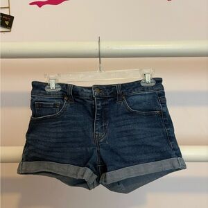 Harper Blue Jean Shorts with Rolled Hems